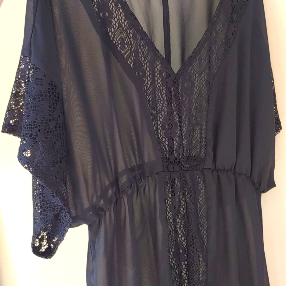 Xhilaratiom Sheer Black Swimsuit Cover Up